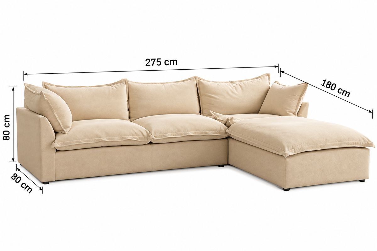 Modern L-Shaped Sectional Sofa with Chaise