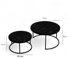 Generic Coffee Table, Round, 71 cm x 45, Gold and White