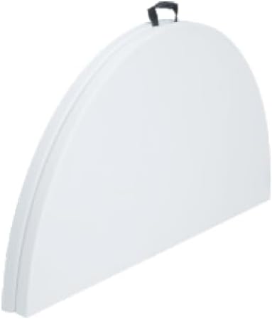 Round Folding Table, 150 cm Diameter, White Top with Grey Steel Frame, Portable
