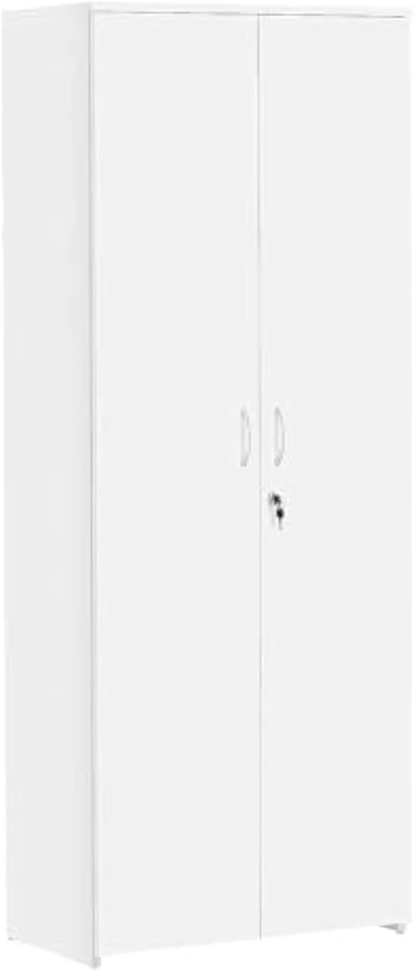 Office Hippo Eco 18 Cupboard with Four Shelves, White, 200 cm High