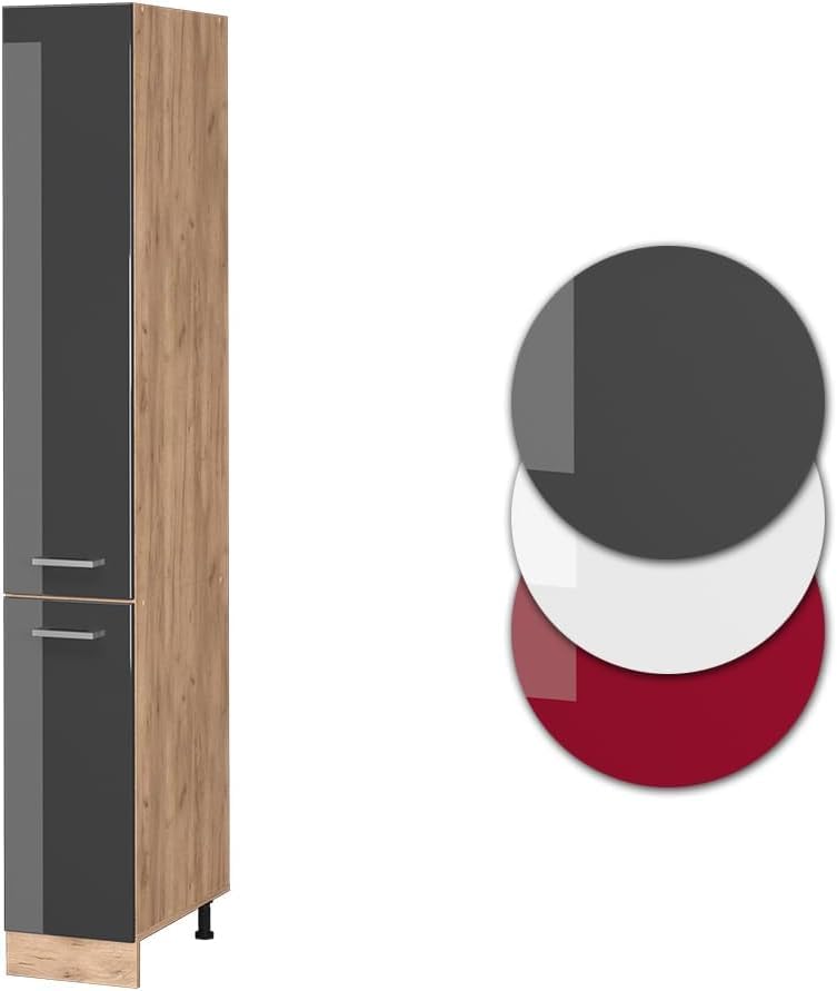 FurniFlex Kitchen Wall Cupboard Cabinet, Anthracite