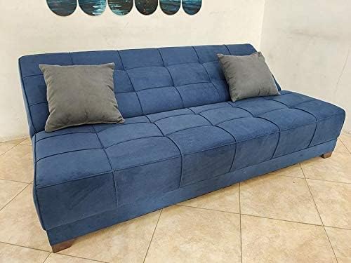 Rango Furniture | Super Couch Sofa Bed | Length 190 CM × Width 120 CM × Height 40 CM - Blue & Dark Grey