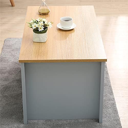 Homeke Lancaster Living Room 3 piece Set Lamp Table Side Table Coffee table with Shelf 2 Drawers Corner TV Stand (Grey+Oak)