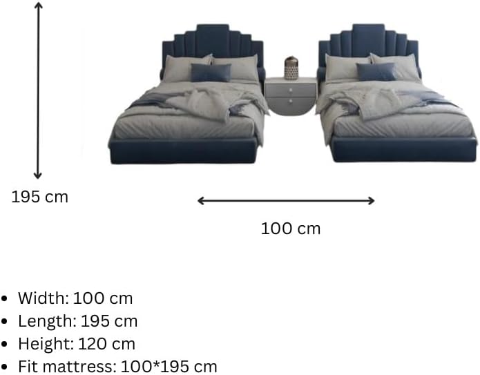 Manzzeli Durga Set of 2 Beds-2S, 195D x 120H x 100W