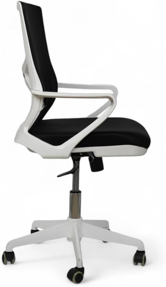 Adjustable Office Chair, Black and white, 24W x 50L cm (WITHOUT HEAD REST)