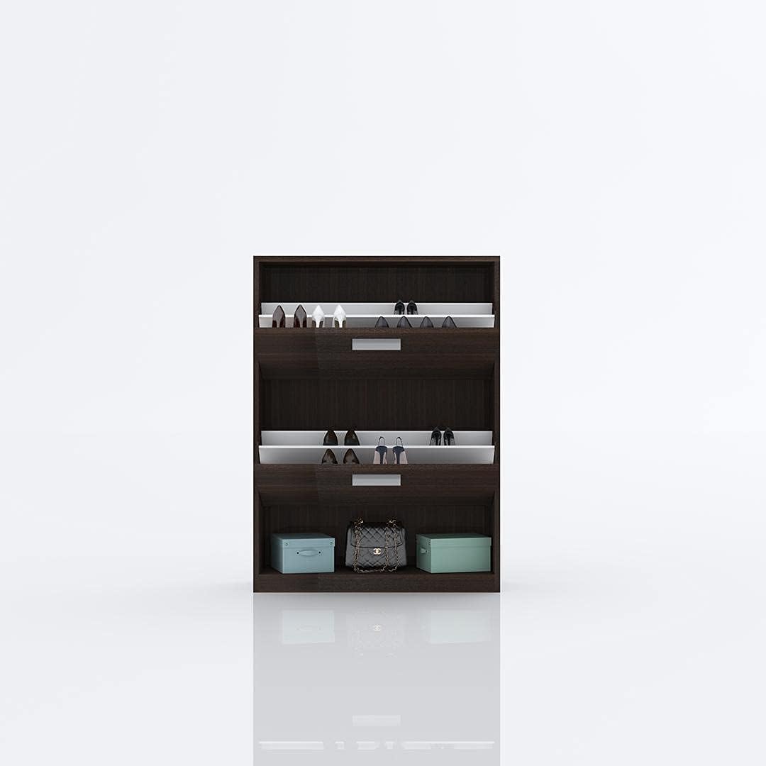 Artistico Shoe Organizer - 3 Levels, 80 cm (W) x 80 cm (D) x 110 cm (H), Brown, Entryway