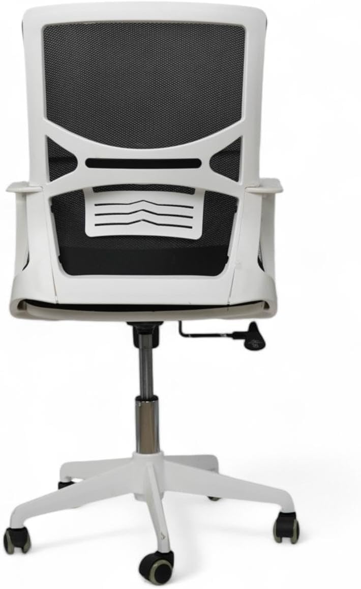 Adjustable Office Chair, Black and white, 24W x 50L cm (WITHOUT HEAD REST)