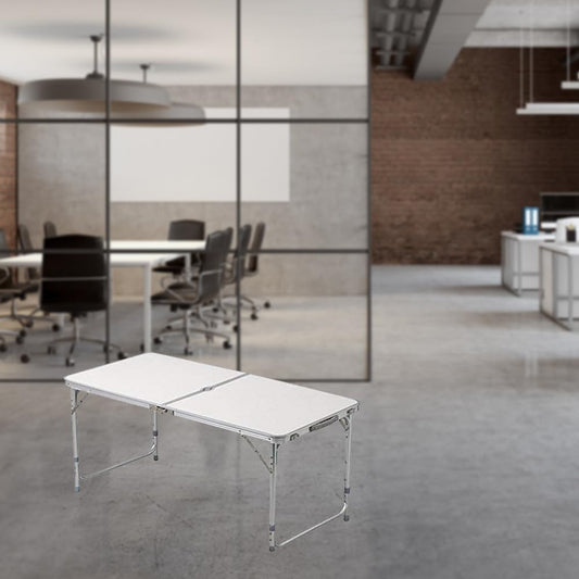 1ABOVE Multifunctional Outdoor Indoor Camping Table Barbecue Picnic Garden Office Party Set in White Foldable Portable Design (4FT)