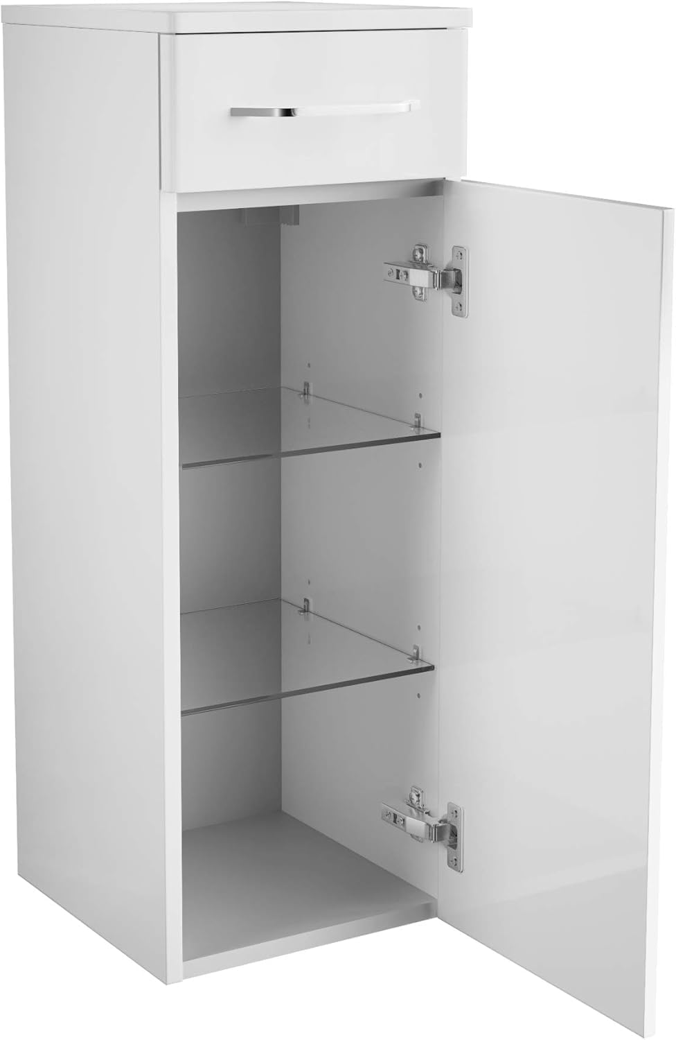 FurniFlex Swinging Door Wardrobe with Mirror, 212 cm x 213 cm Size, White