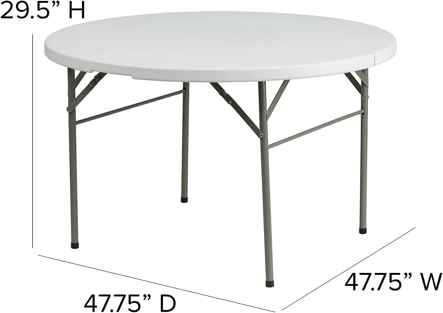 Hanaiette 48'' Portable Round Bi-Fold Granite White Plastic Folding Camping Tables,Foldable Lightweight Table,for Picnic,Garden,Party,Beach..