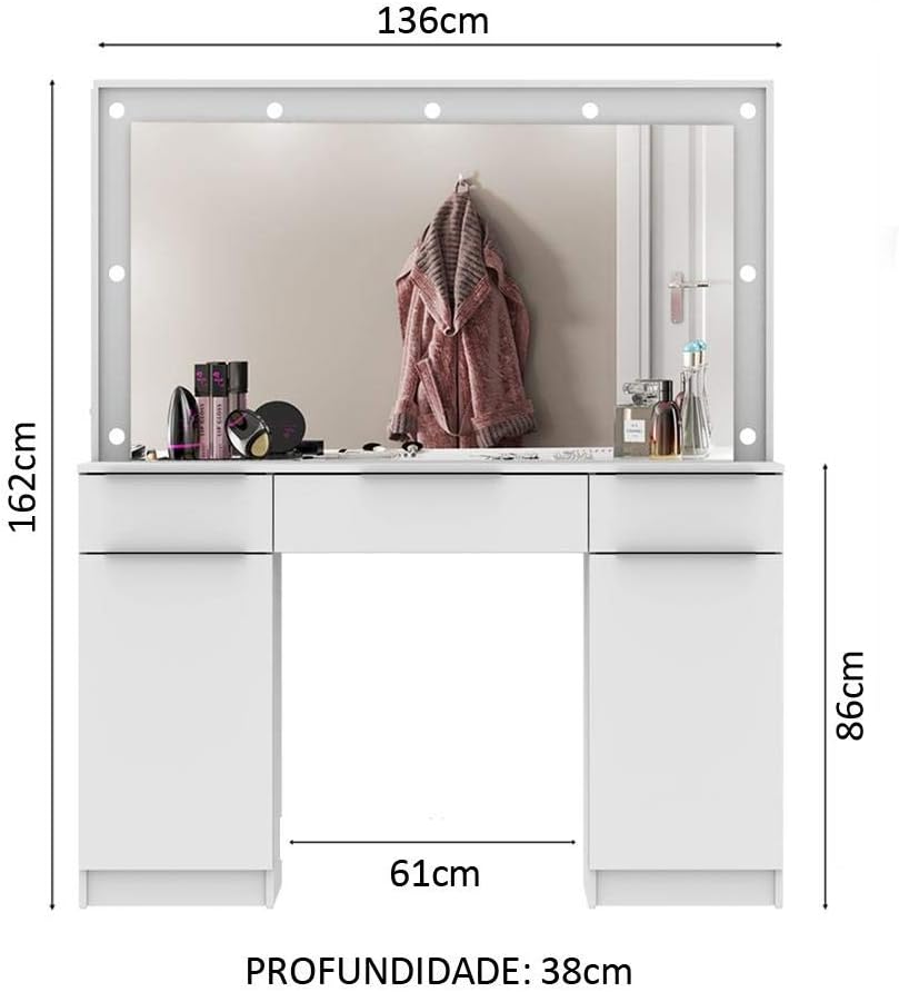 Madesa Dressing table Camarim , white