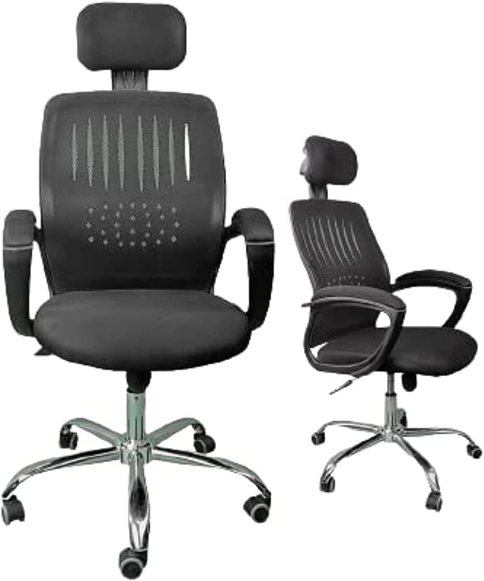 Swivel High Manager Chair with Adjustable Headrest with Mesh Back - Dream Desk