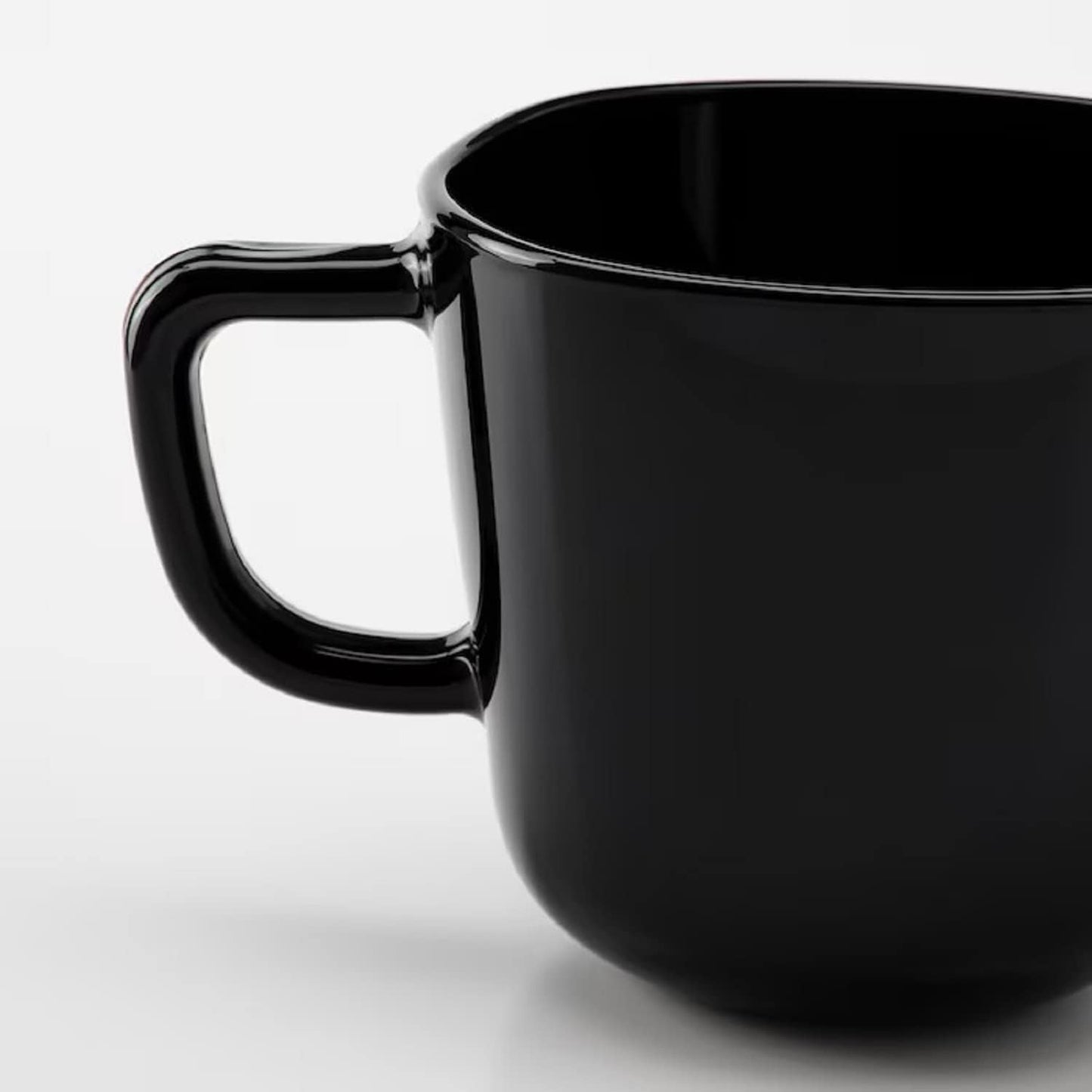 IKEA Little Loved Corner BACKIG Glass Coffee Mug, Black - 370 ml