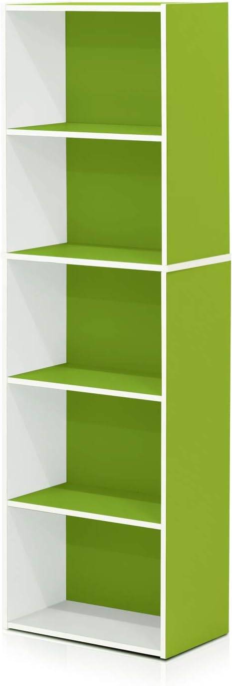 Furinno Luder Shelf Bookcase with 1 Door Storage Cabinet, White