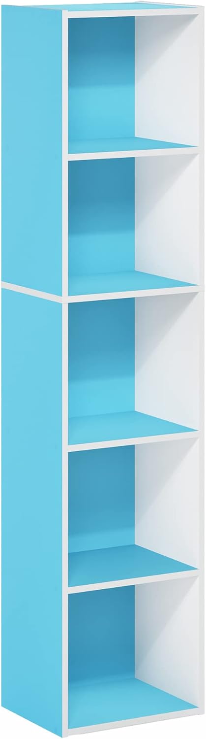 Furinno Luder Shelf Bookcase with 1 Door Storage Cabinet, White