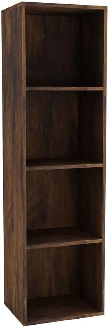 "URBNLIVING Tier Wooden Bookcase Shelving Display Storage Shelf Unit Wood Shelves (Black, 4 Shelf)
"