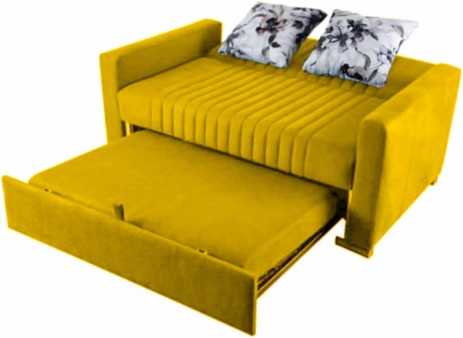 Aldora imza tow seater sofa bed_yallow
