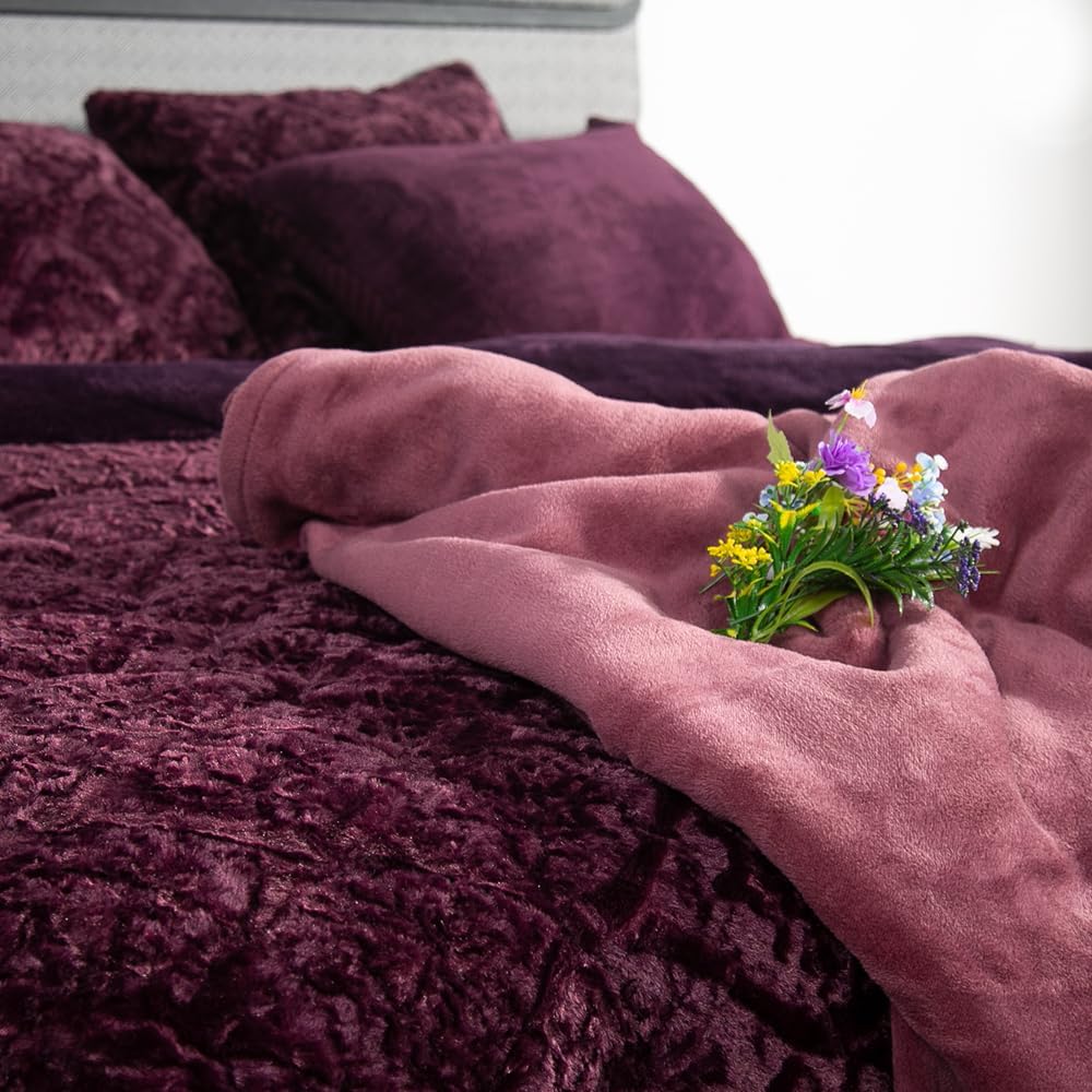 Family Bed - Family Bed Spanish Fur Comforter 3Pcs 220x240cm 655