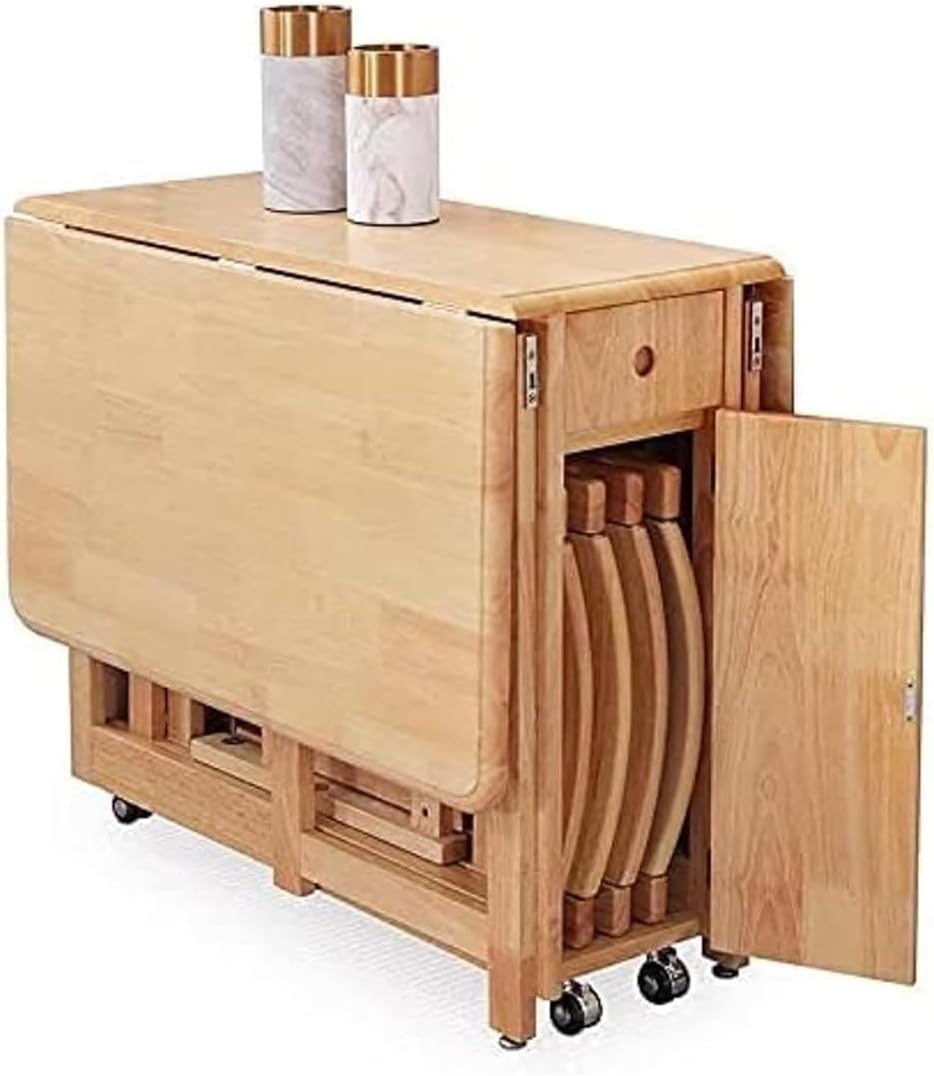 Wood table and four chairs. natural beech