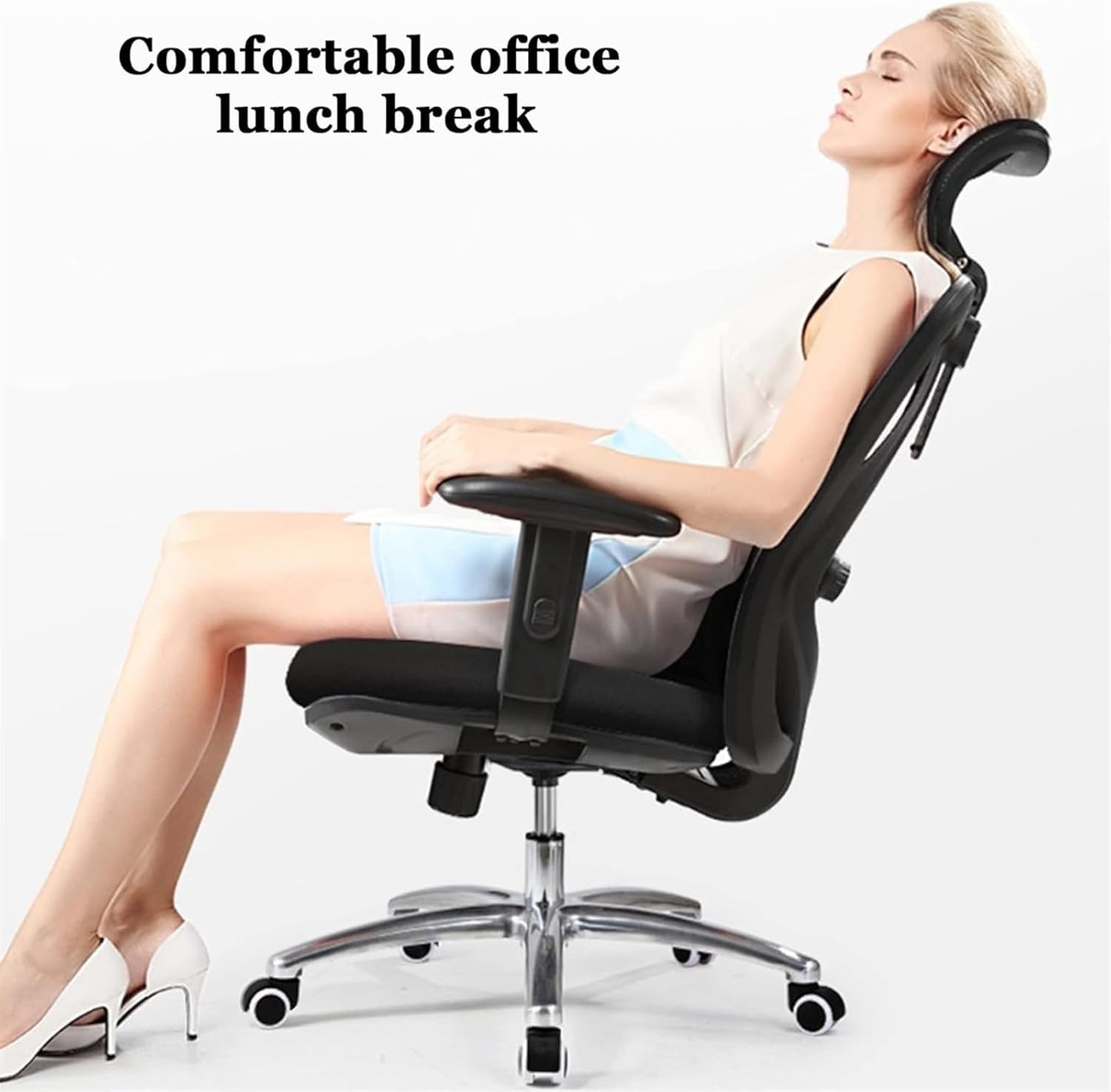 SoOSSN Office Chair,Adjustable Height Ergonomic High Back Desk Chair with Lumbar Support & Comfortable Headrest