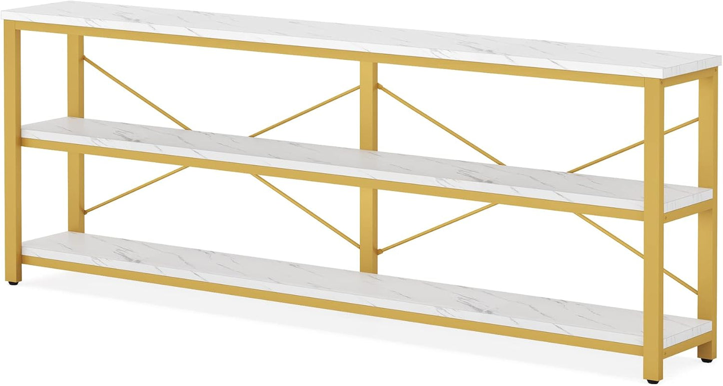Tribesigns 71" Sofa Tables,Extra Long Couch Table, Narrow Long Console Table, Entryway Table,Sofa Table with 3 Tiers Storage Shelves