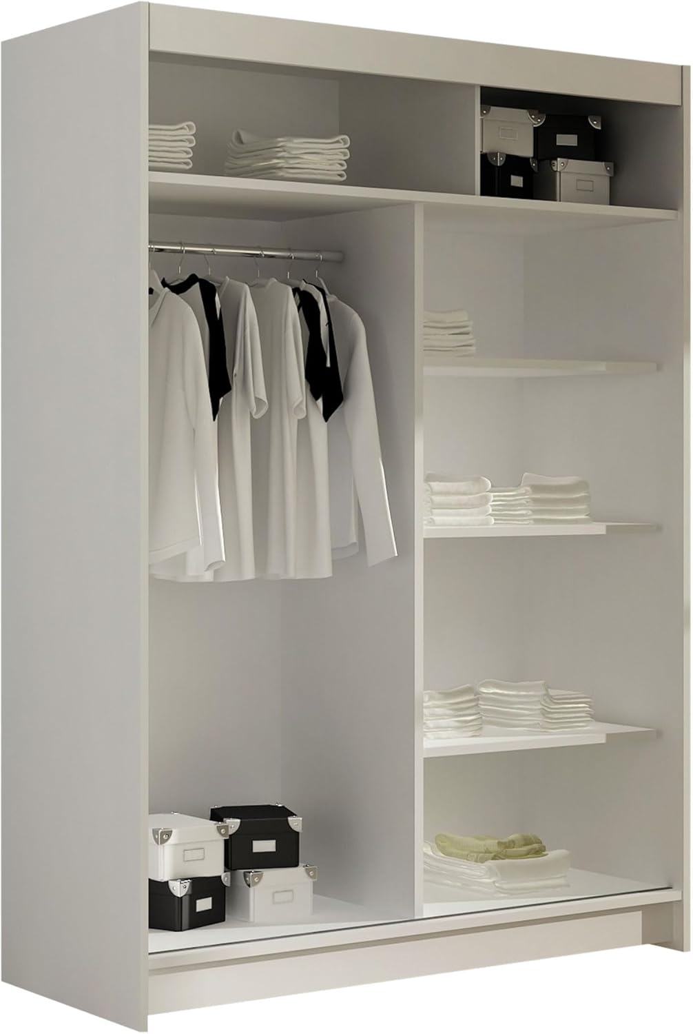 Mirjan24 Miami I Sliding Door Wardrobe, Modern Bedroom Cupboard, Black (Width: 120 cm, Height: 200 cm, Depth: 58 cm)