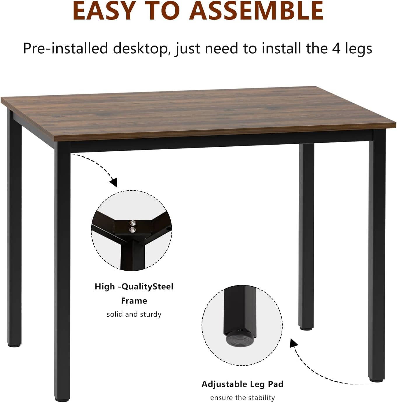 DlandHome 39 inches Small Computer Desk for Home Office Activity Table Writing Table for Small Spaces Study Table Student Laptop Desk White DND-AC3DW-100