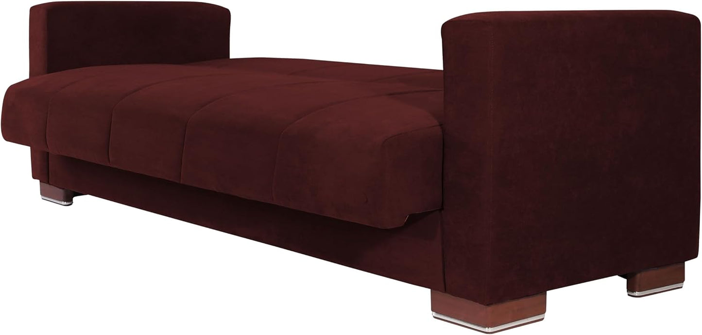 Aldora viola three seater sofa bed-dark red