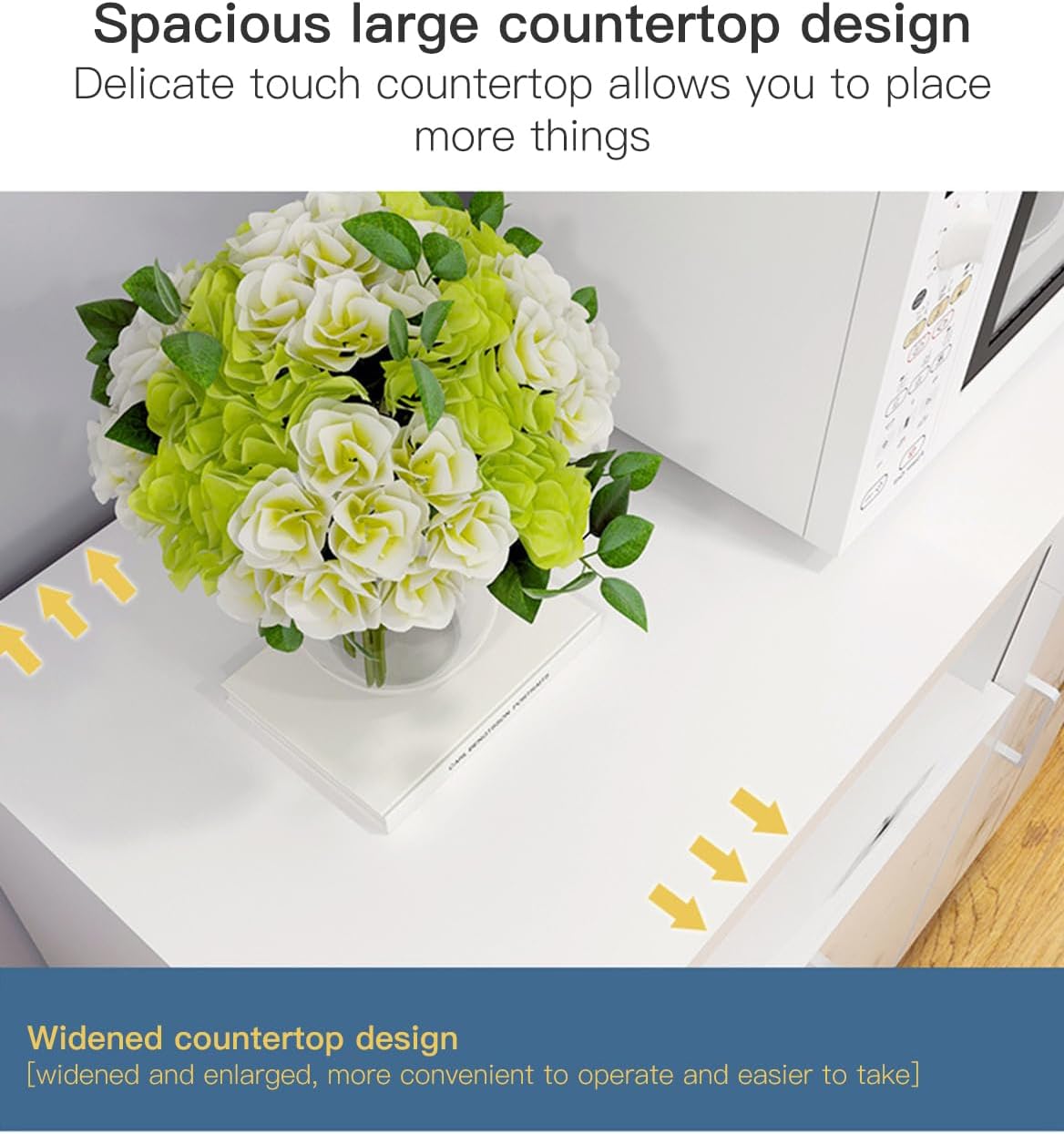 Sharpdo Kitchen Storage Cabinet Sideboard,Modern Simple Multifunctional Coffee Corner with 1 Drawers and 3 Adjustable Shelves,Suitable Kitchen, Living Room, Dining Room (White)