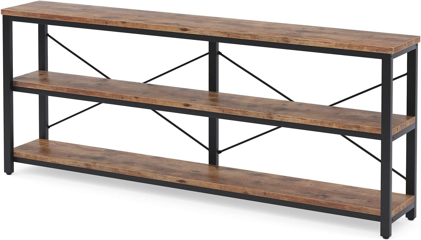 Tribesigns 71" Sofa Tables,Extra Long Couch Table, Narrow Long Console Table, Entryway Table,Sofa Table with 3 Tiers Storage Shelves