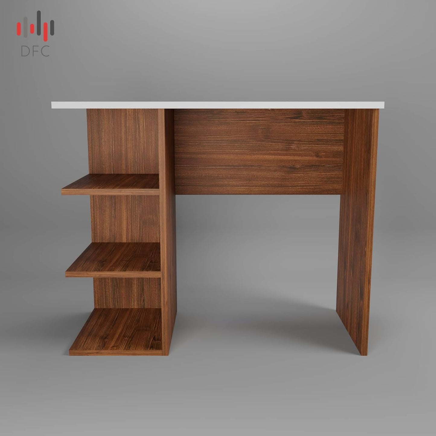 DFC Vello Engineered Wood Writing Study Table with 3 Shelf Storage for Home and Office Wooden Workstation Desk Laptop Computer Table (Matt Finish, Multicolor)
