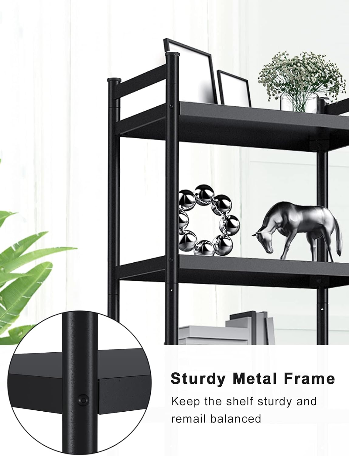 iBune 4-Tier Metal Steel Extra Heavy Duty Kitchen Storage Shelves with Rolling Wheels , Adjustable 400LBS Standing Organizer Shelf Rack for Kitchen/Livingroom/Bedroom (23.6 L x 14.6 W x 43.3 H)