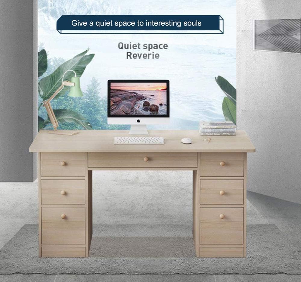 CYY Computer Desk,Home Office Desk Writing Desk Work Table With Storage Drawers Executive Large Storage Space,120 * 45 * 71CM Study Writing Desk Easy Assembly PC Laptop Notebook Workstations