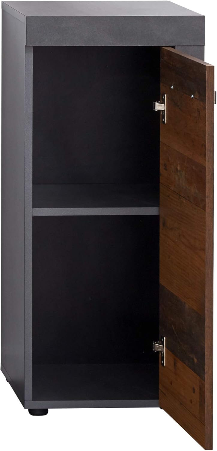 trendteam smart living Indy Bathroom Cabinet 36 x 81 x 31 cm in Front Old Wood, Matera Body and Panel with Lots of Storage Space