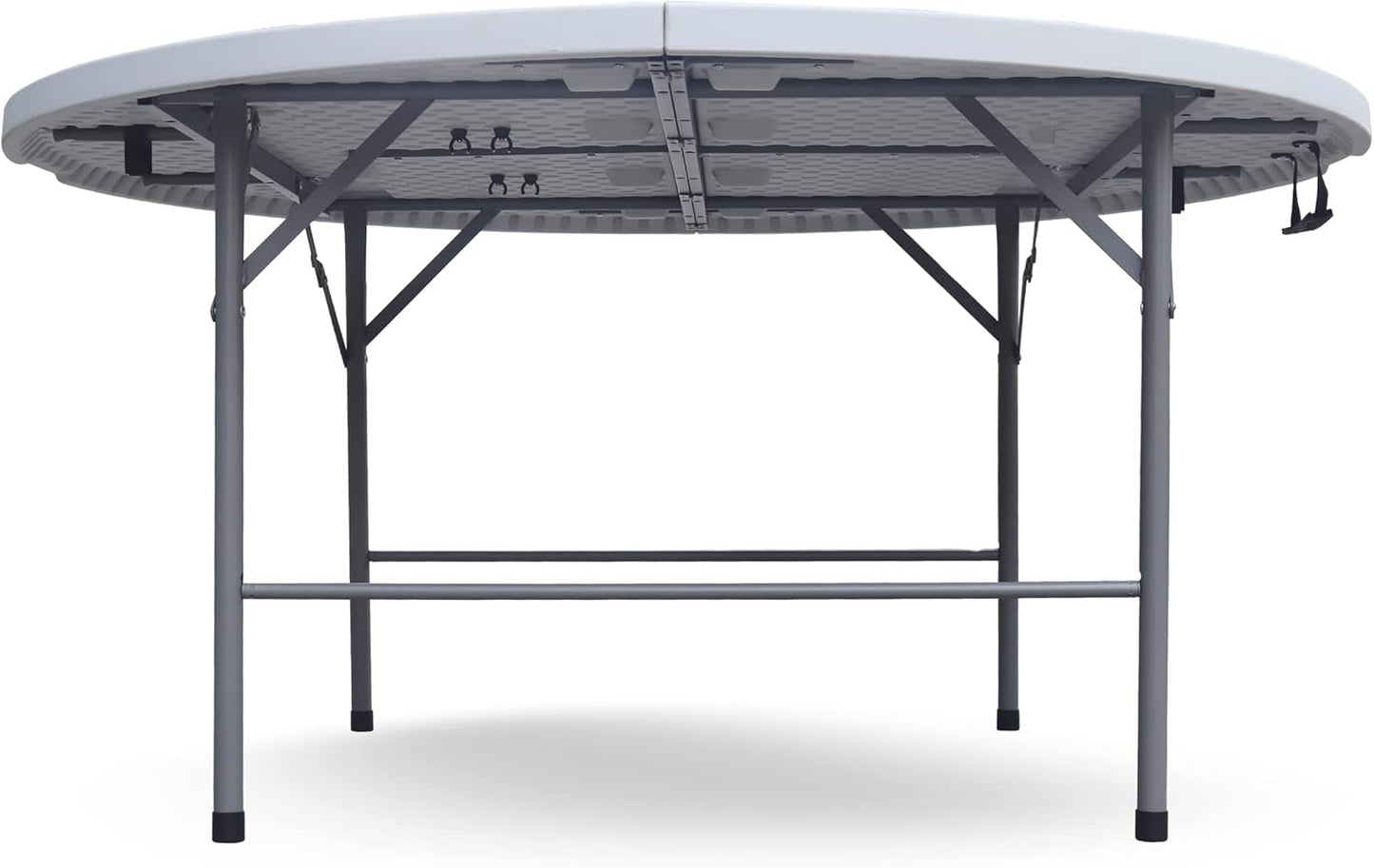 Malabar 8 Seater Foldable Round Table 5 FT | Portable Dining Table | Patio Folding Table with Carrying Handle for Indoor, Outdoor, Picnic, Party, Camping | Banquet Table | Folding Table for Home