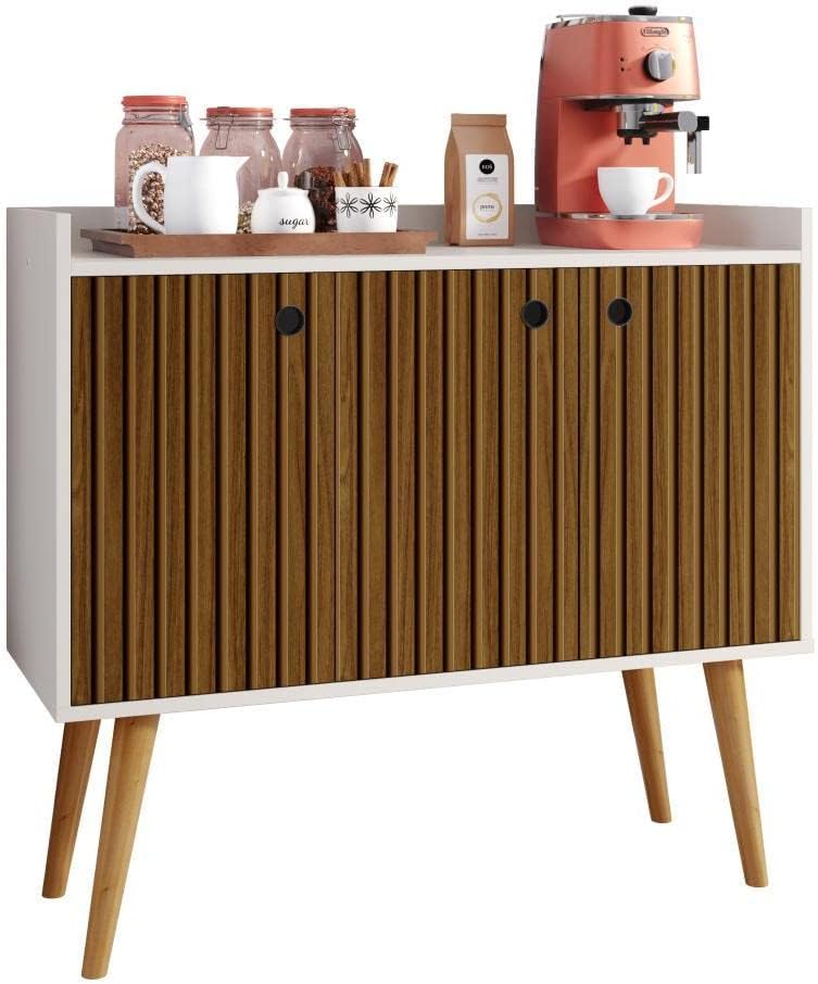 Lojas RPM Premier Wood 3-Door Buffet Dining Room/Counter Table (Off White/Ripped)