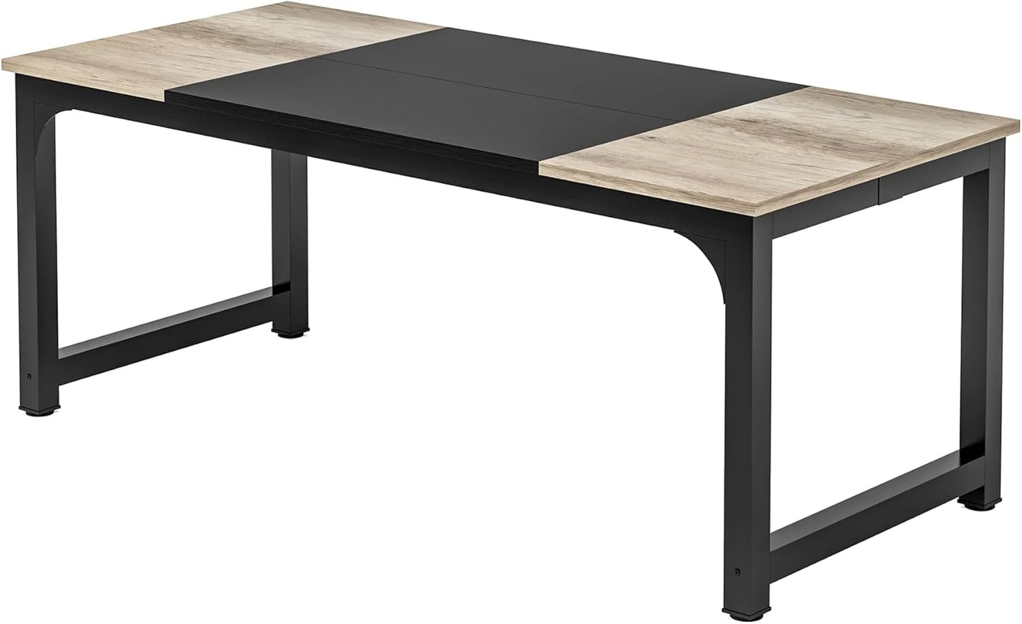 Tribesigns Modern Computer Desk, 63 x 31.5 inch Large Office Desk Computer Table Study Writing Desk Workstation for Home Office, Rustic/Black