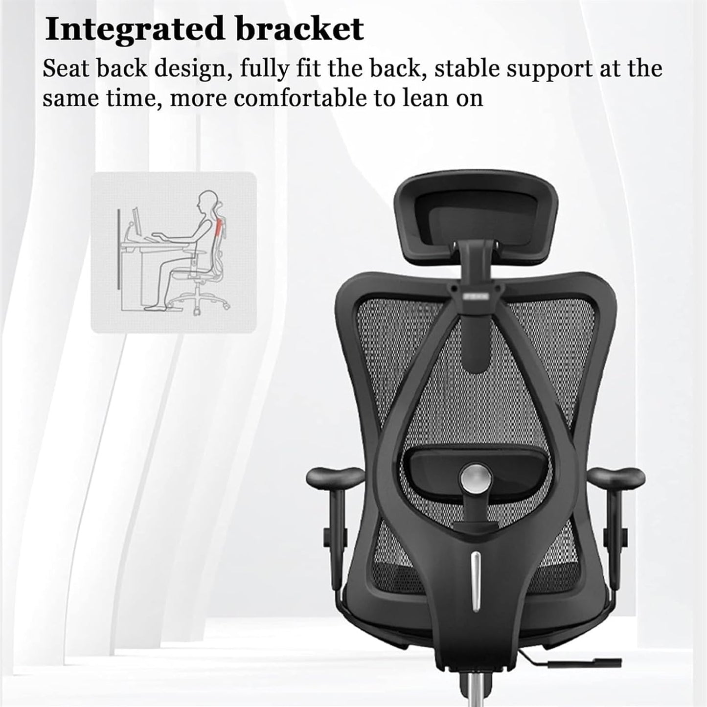 SoOSSN Office Chair,Adjustable Height Ergonomic High Back Desk Chair with Lumbar Support & Comfortable Headrest