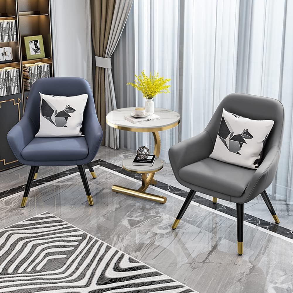 LYLY Nordic Living Room Coffee Table - Balcony & Corner Sofa Table, Stainless Steel, Small & Round Glass Top