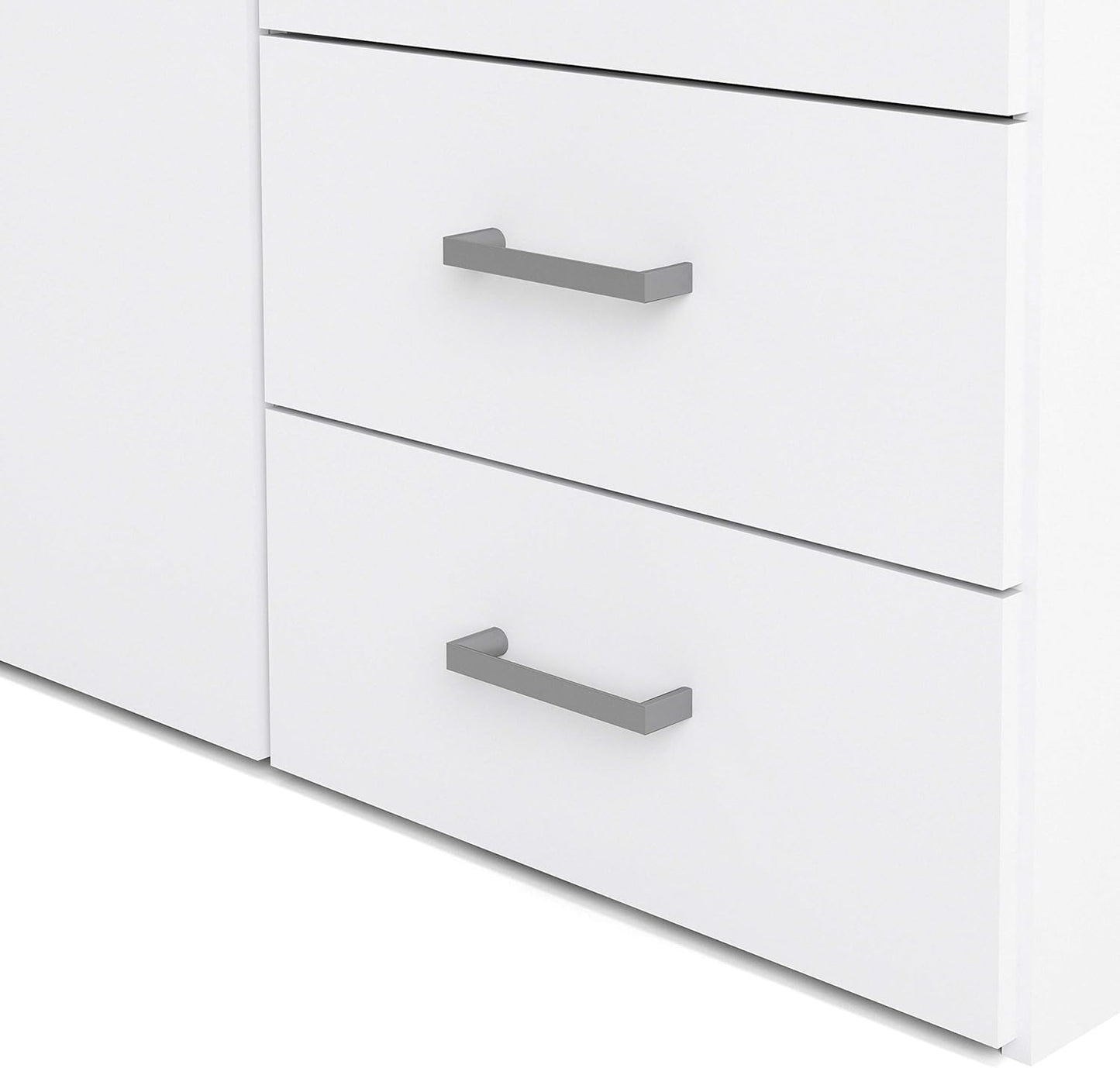Furniture To Go | Space, Wood, White, Wardrobe with 2 Doors + 3 Drawers
