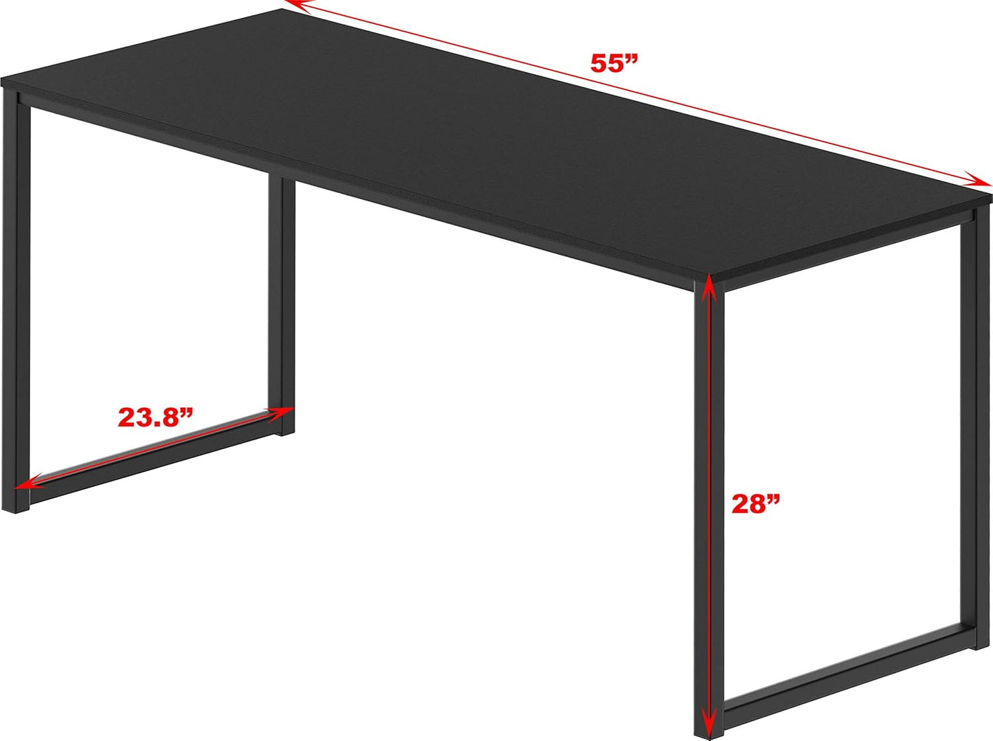 SHW Home Office 55-Inch Computer Desk, Black