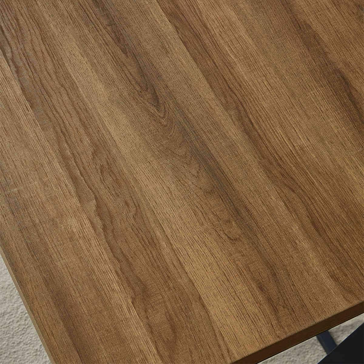 dyh Computer Desk, Rustic Wood and Metal X Writing Desk, Wood Table for Home Office, 55 inch