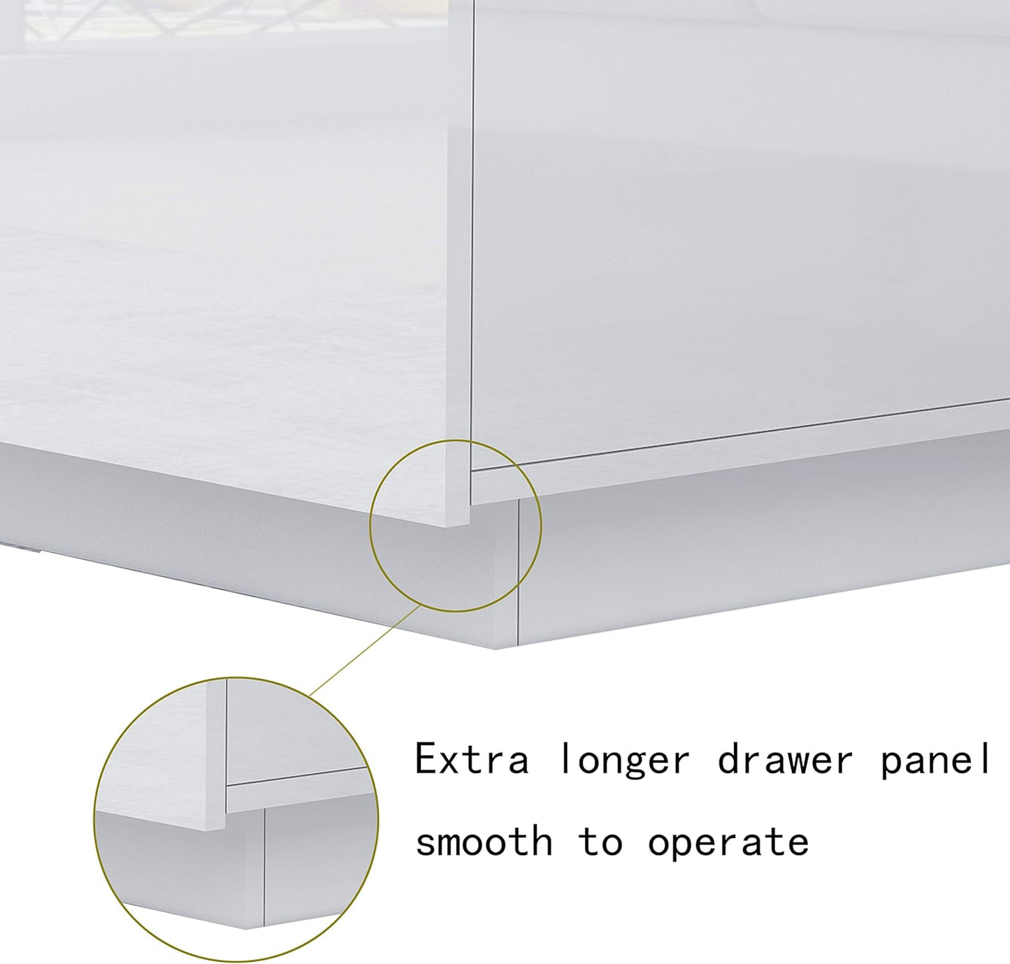 AWOOD Coffee Table for Living Room, Modern Side Table Wooden Centre Table, White High Gloss Coffee Tea Tables with 4 Drawers Storage for Home Office Furniture