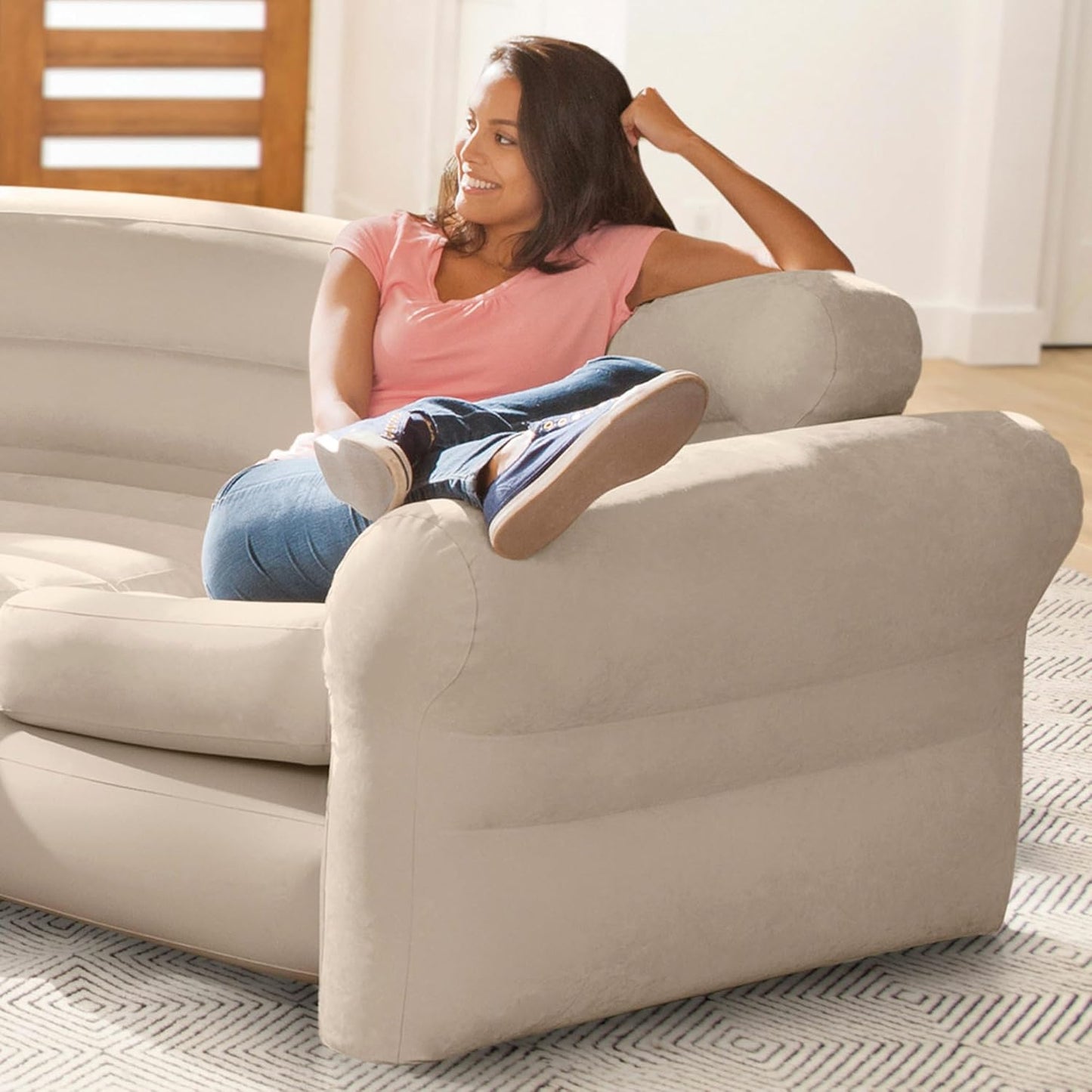 Intex | Corner Couch Sofa | Modern | L-Shape | 68575NP | ?257 * 203 * 76 cm | Ivory