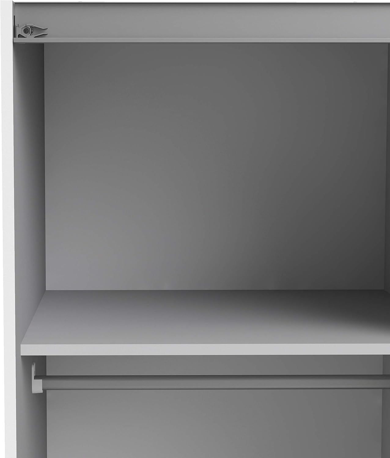 Furniture To Go | Verona Sliding Wardrobe 120cm in White with Oak Doors with 5 Shelves