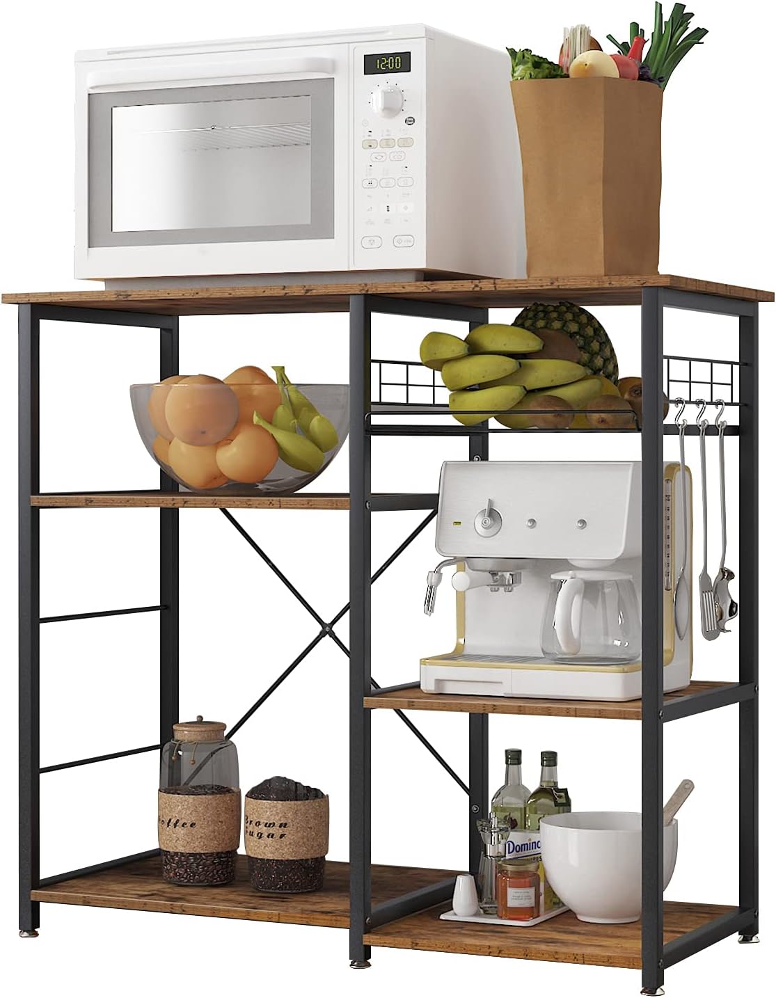 soges 3-Tier Kitchen Baker's Rack Utility Microwave Oven Stand Storage Cart Workstation Shelf, W5s-B