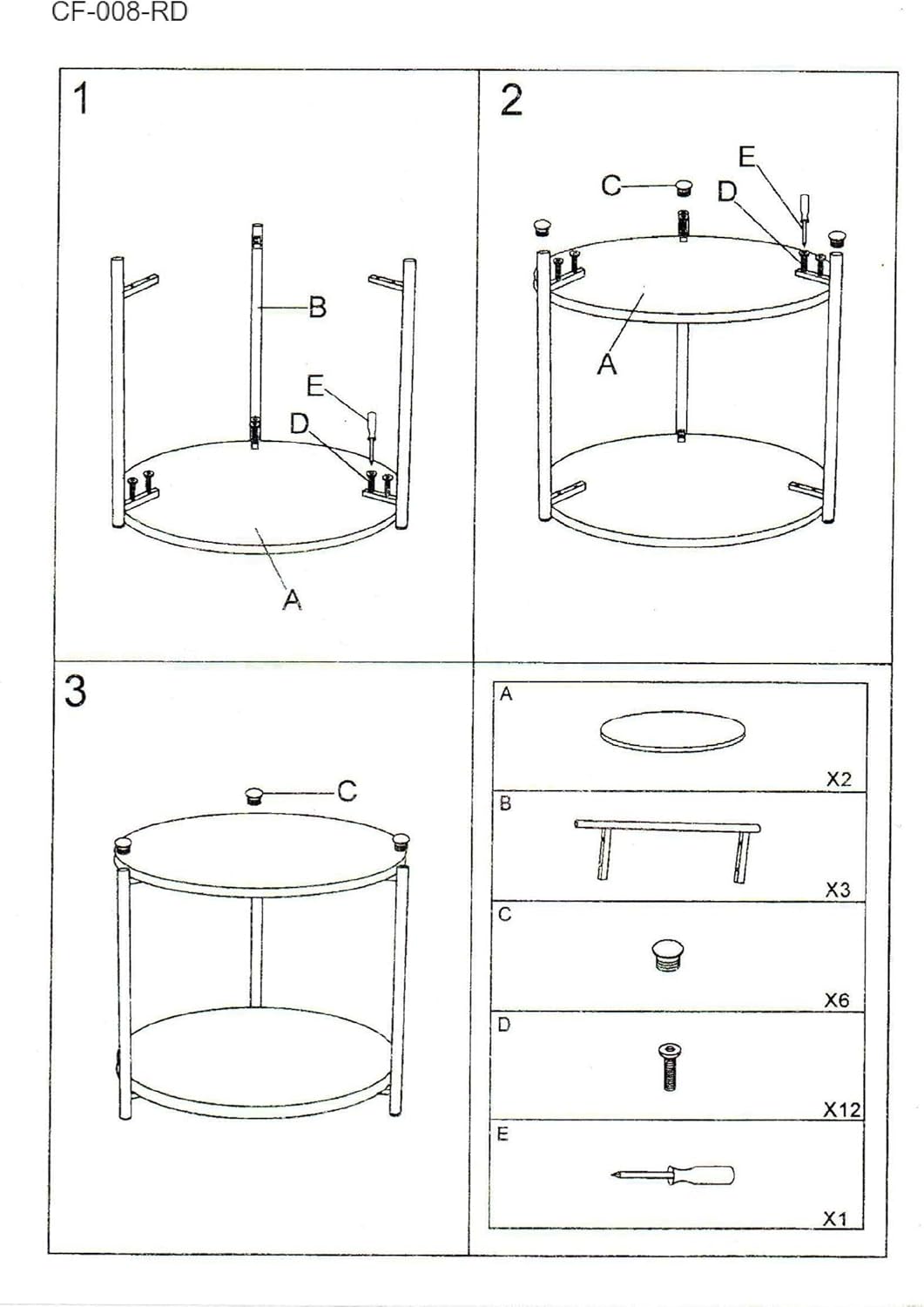 Homes Element Multi-Purpose Modern Versatile Marble Texture 2 Tier Round Shape Coffee Table Nesting Table End Table Bedside Table Nightstand for Living Room Bedroom Reception Office-40x40x43cm(White)