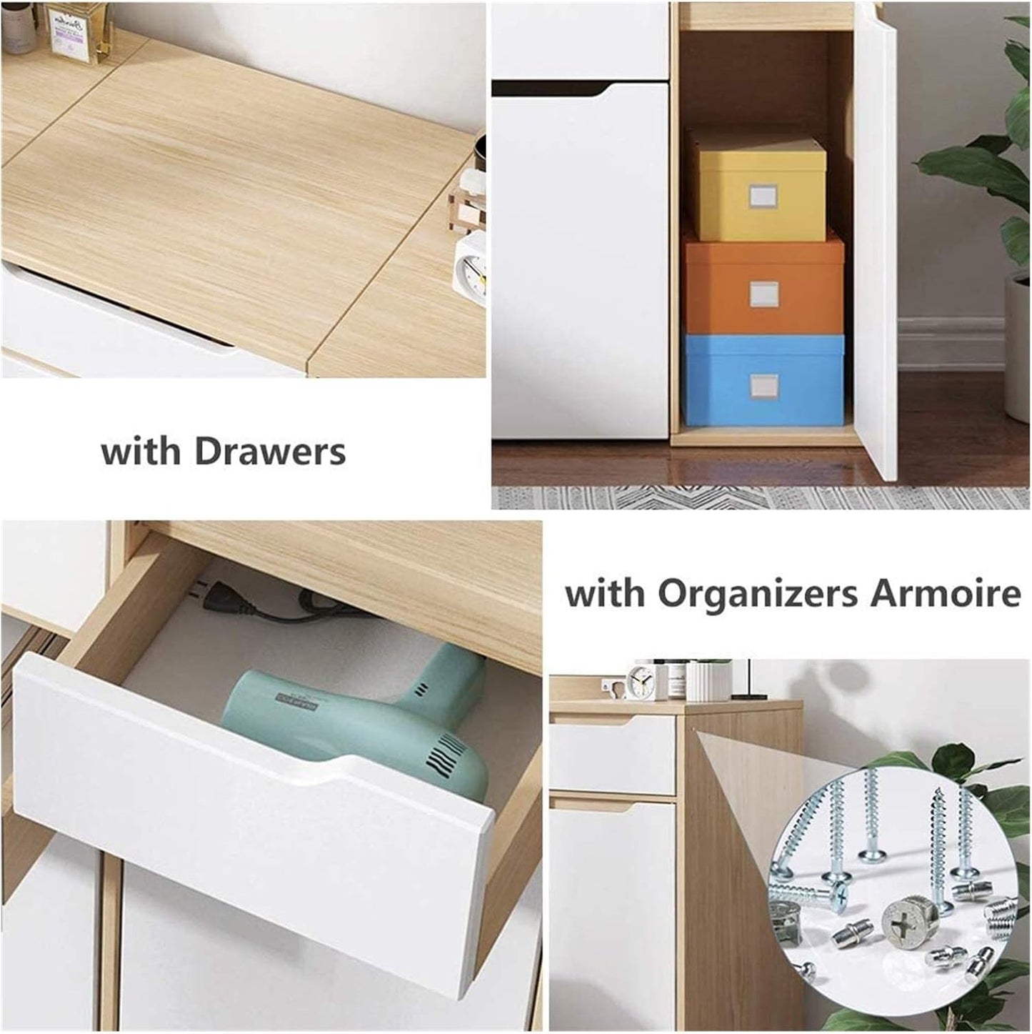 YYUUII Girls Vanity Set Dressing Table 2-in-1 Modern Makeup Vanity Desk for Bedroom, Cushioned Stool, Vanity Table with Drawers Dresser Desk for Woman (Color : Natural, Size : 80x40x80cm)