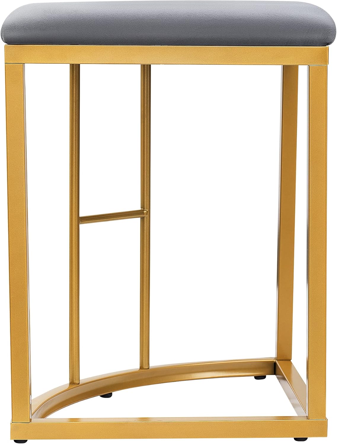 Moimhear Dining Set (Set with Dining Table, 4 Small Stools and 2 Large Stools), Kitchen Dining Table Set Made of Steel Frame, 140 x 70 x 76 cm, Maximum Load 120 kg (White and Gold)