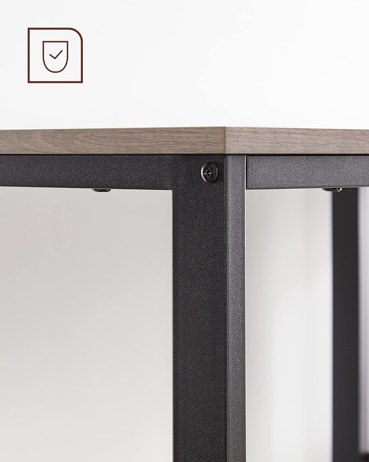 VASAGLE LWD47MB Computer Desk with 2 Shelves on Right or Left Side Office Living Room Steel Frame Industrial Design Black